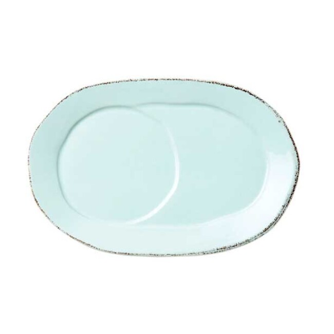 Vietri Lastra Oval Tray - Aqua