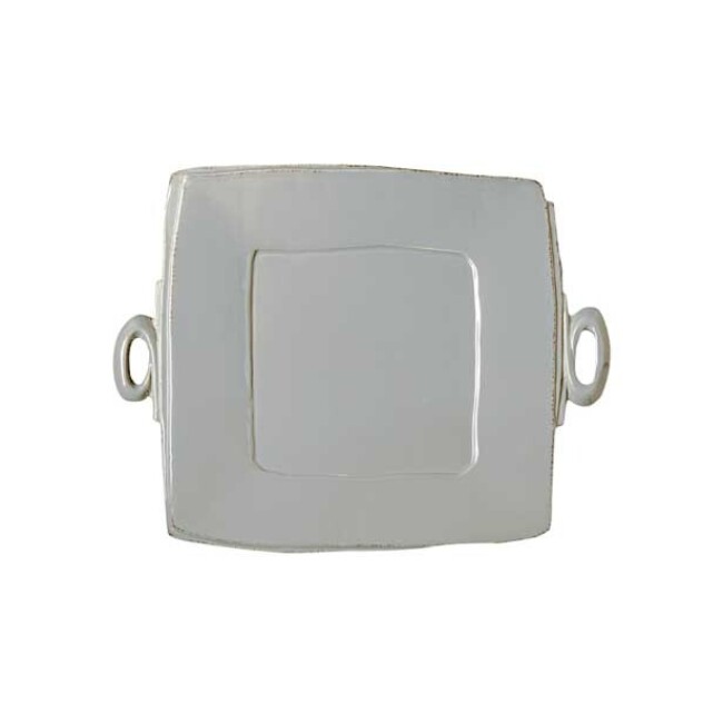 Vietri Lastra Handled Square Platter - Grey