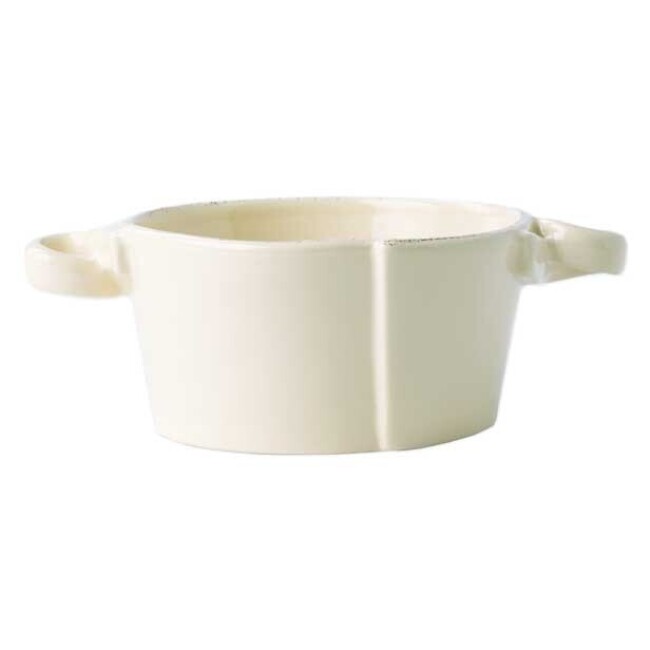 Vietri Lastra Small Handled Bowl - Linen