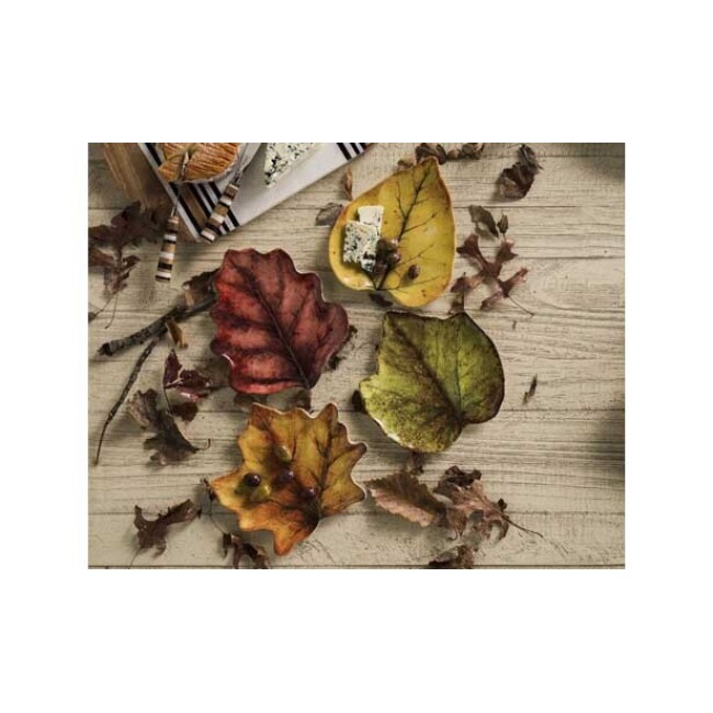 Juliska Forest Walk Leaf Cocktail Plate Set/4 5