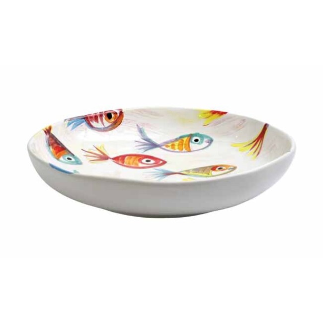 Vietri Pesci Colorati 13.5-Inch Shallow Serving Bowl