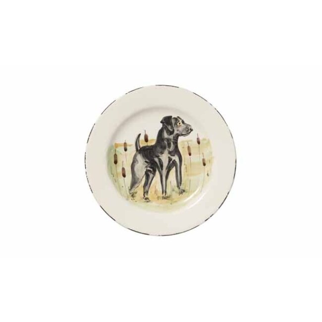 Vietri Wildlife Salad Plate - Black Dog