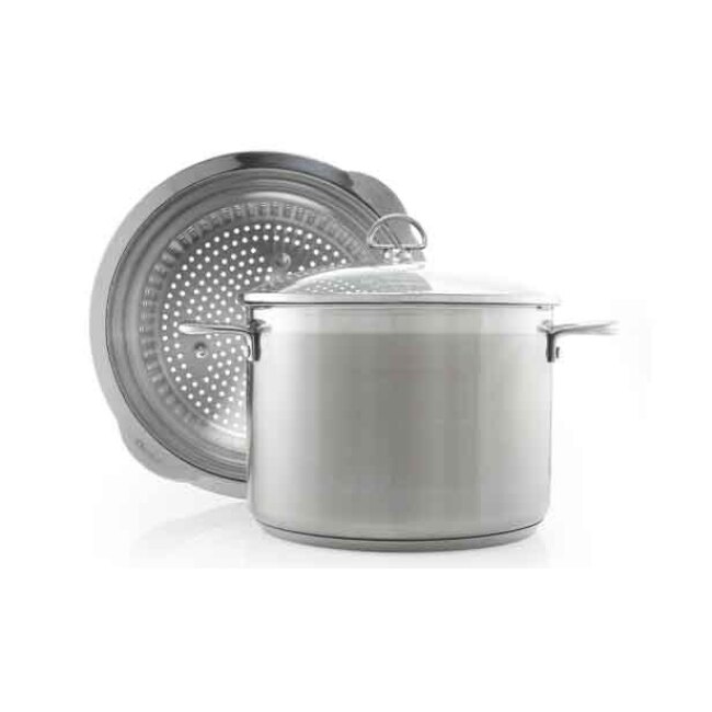 Chantal Induction 21 Steel Stockpot w/ Lid & Pasta/Steamer Insert (8 Qt.) 