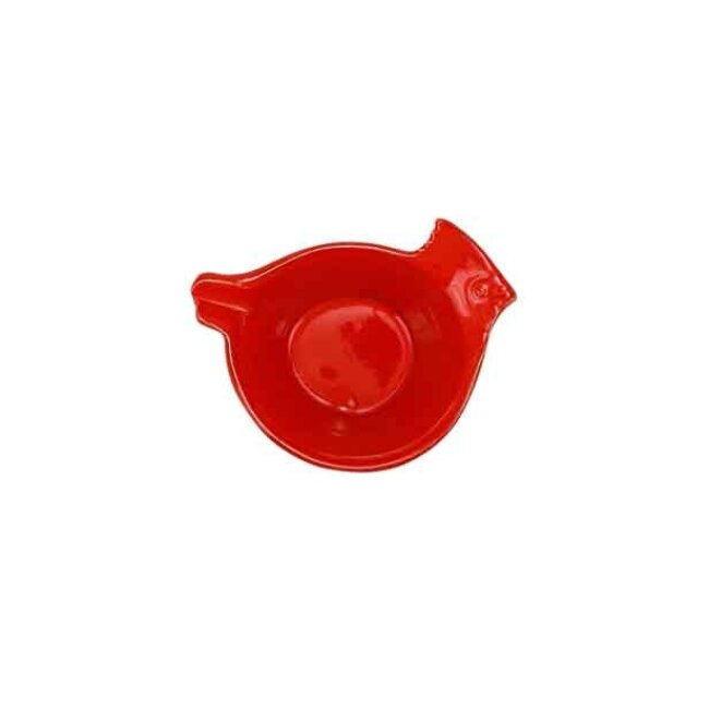 Vietri Lastra Holiday Figural Red Bird Dipping Bowl