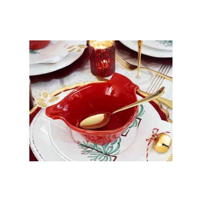 Vietri Lastra Holiday Figural Red Bird Dipping Bowl 4