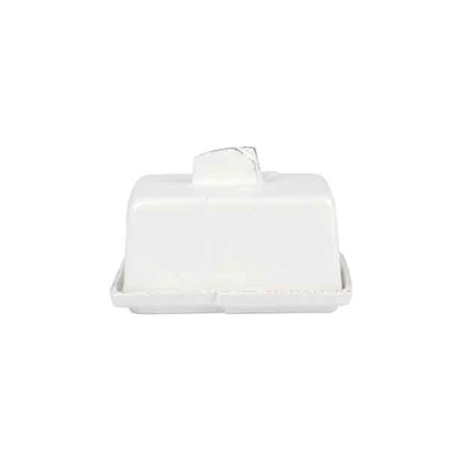 Vietri Lastra White Butter Dish