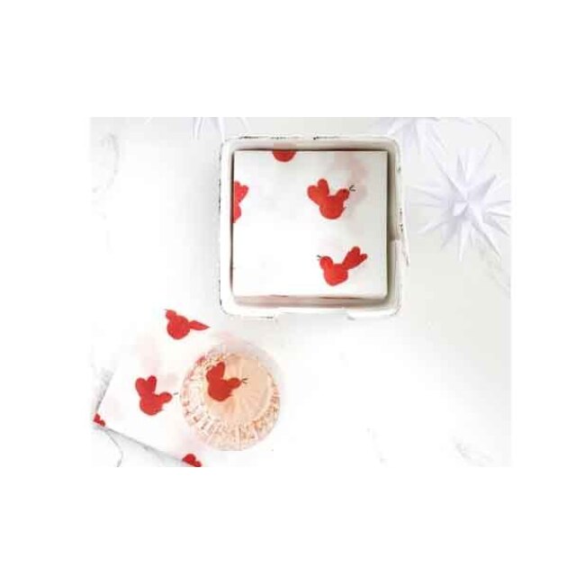 Vietri Papersoft Napkins Red Bird Cocktail Napkins lifestyle