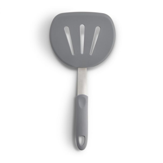 HIC | Wide Slotted Non-Stick Flexible Spatula | Gray