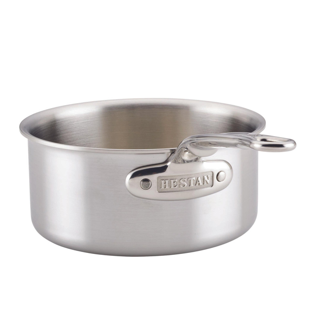 Hestan | Thomas Keller Insignia™ Commercial Clad Stainless Steel 4 Qt. Open Sauce Pot w/helper handle - Handle side