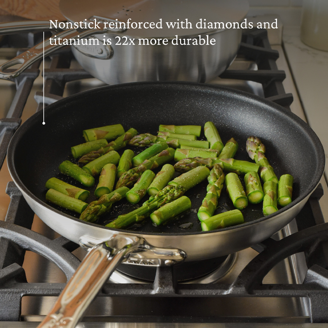 Hestan | Thomas Keller Insignia™ Commercial Clad Stainless Steel TITUM® Nonstick Open Sauté Pan 