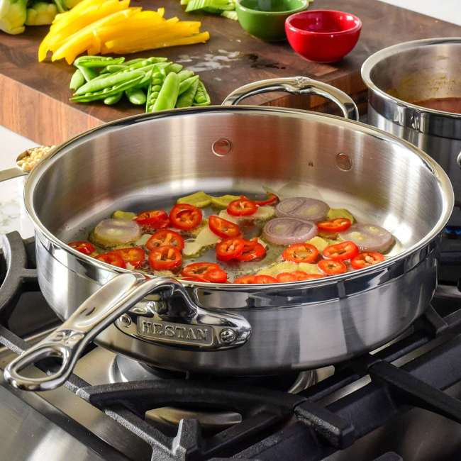 Hestan ProBond® Professional Clad Stainless Steel 5 Qt. Covered Sauté Pan w/Helper Handle