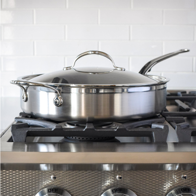 Hestan ProBond® Professional Clad Stainless Steel 5 Qt. Covered Sauté Pan w/Helper Handle