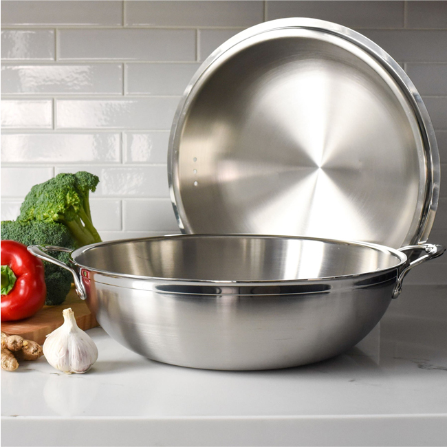 Hestan ProBond® Professional Clad Stainless Steel 7.5 Qt. 14” Covered Wok