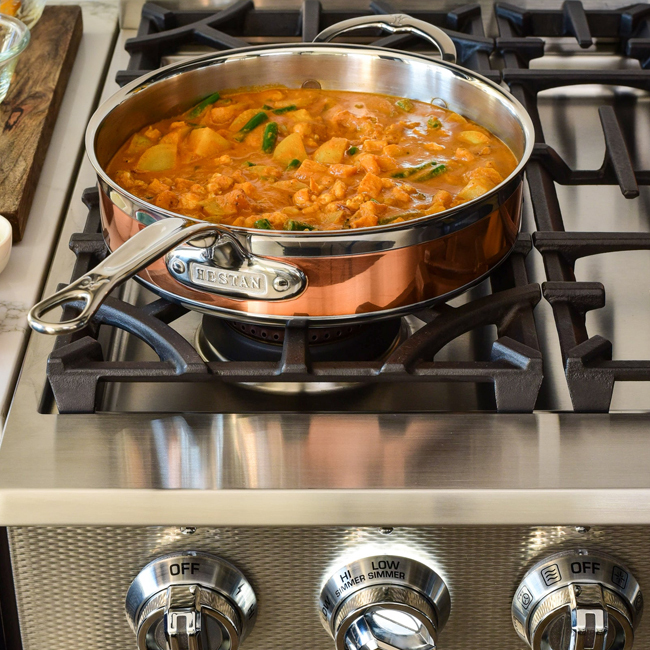 Hestan CopperBond® Copper Induction 3.5 Qt. Covered Sauté w/Helper Handle