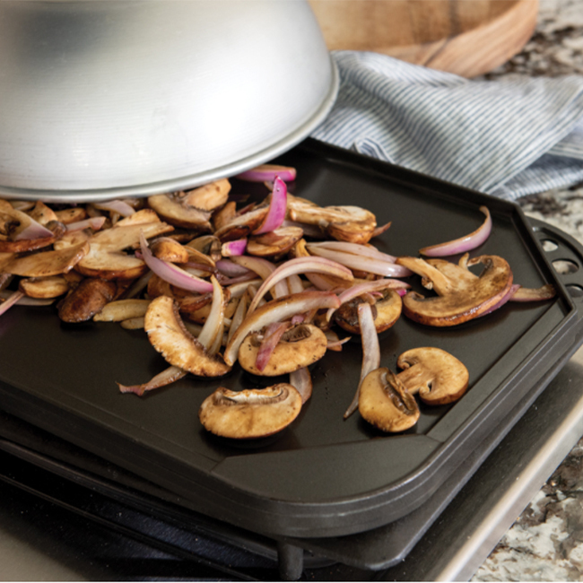 Nordic Ware High Dome Grill Lid in use