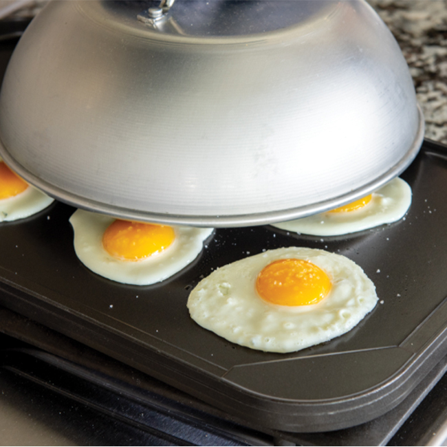 Nordic Ware High Dome Grill Lid in use