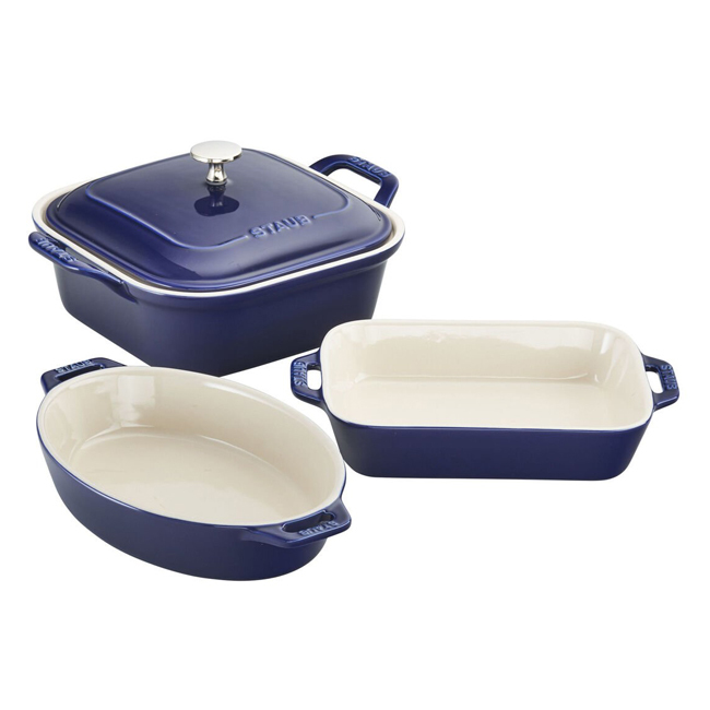 Staub Ceramic 4-Piece Baking Dish Set | Blue