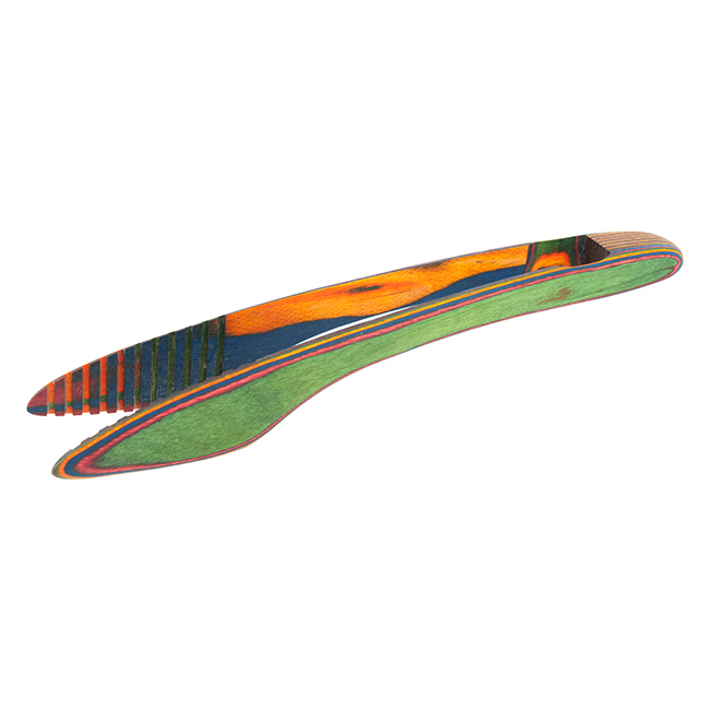 Island Bamboo 12” Pakkawood Tongs, Rainbow