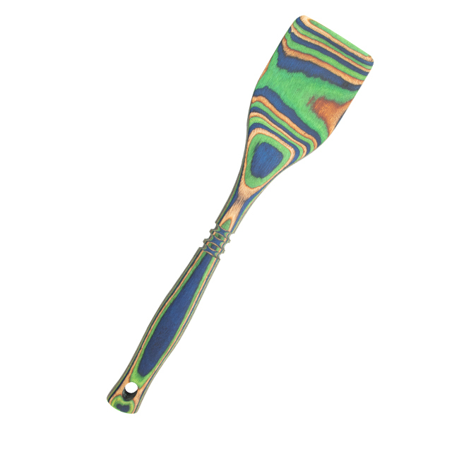 Island Bamboo 12” Pakkawood Spatula, Peacock