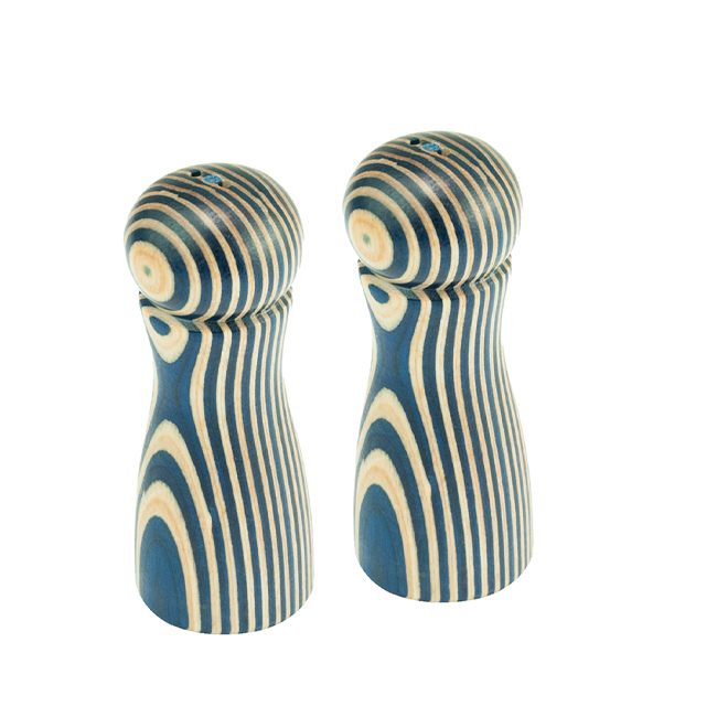 Island Bamboo Pakkawood Salt & Pepper Shakers, Blue