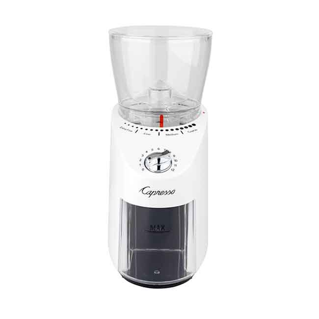 Capresso Infinity Plus Conical Burr Grinder, White