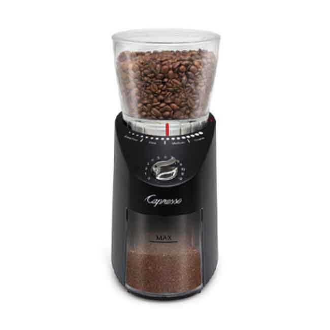 Capresso Infinity Plus Conical Burr Grinder, Black