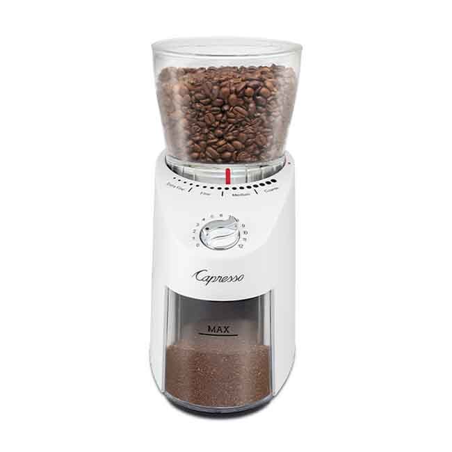 Capresso Infinity Plus Conical Burr Grinder, White