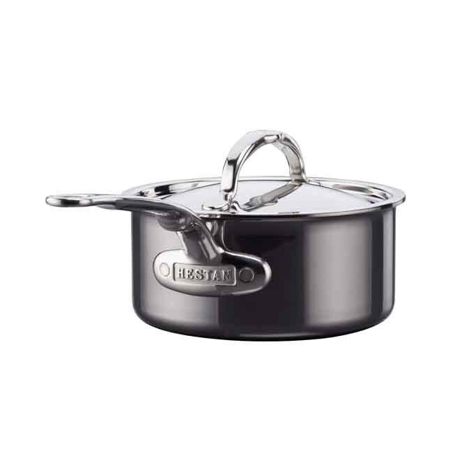 Hestan NanoBond Titanium Stainless Steel Saucepan with Lid, Stainless Steel, 1.5-Quart