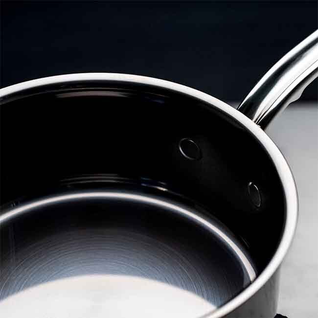 Hestan NanoBond Titanium Stainless Steel Saucepan with Lid, Stainless Steel, 3.0-Quart - Revets