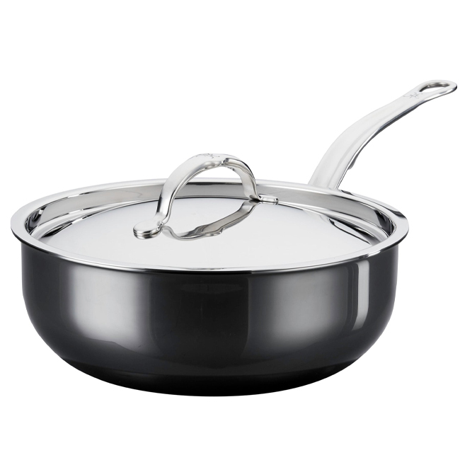 Hestan Nanobond Titanium Stainless Steel Essential Pan with Lid, Stainless Steel, 3 Quart