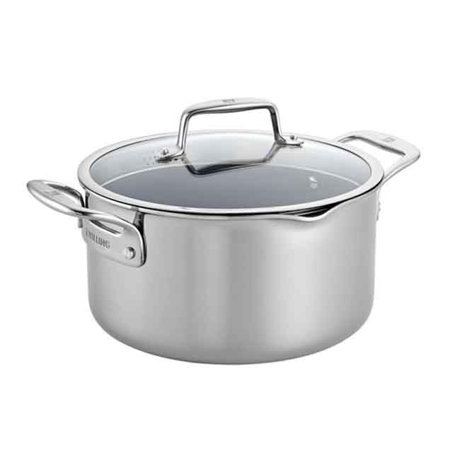 Zwilling J A Henckels CLAD CFX Non-stick, Stainless Steel Ceramic Dutch Oven, 6 qt.