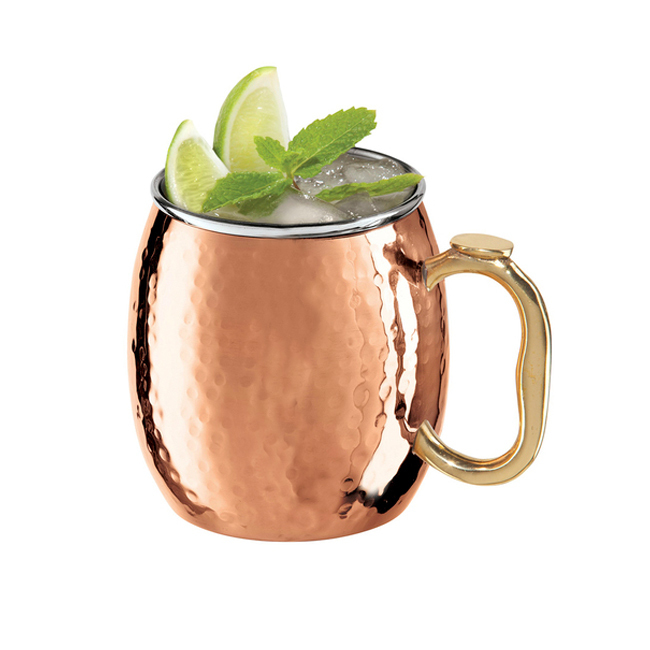 OGGI Hammered Copper-Plated Moscow Mule Mug