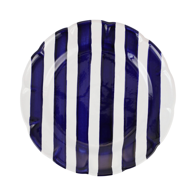 Vietri Amalfitana Cobalt Stripe Dinner Plate