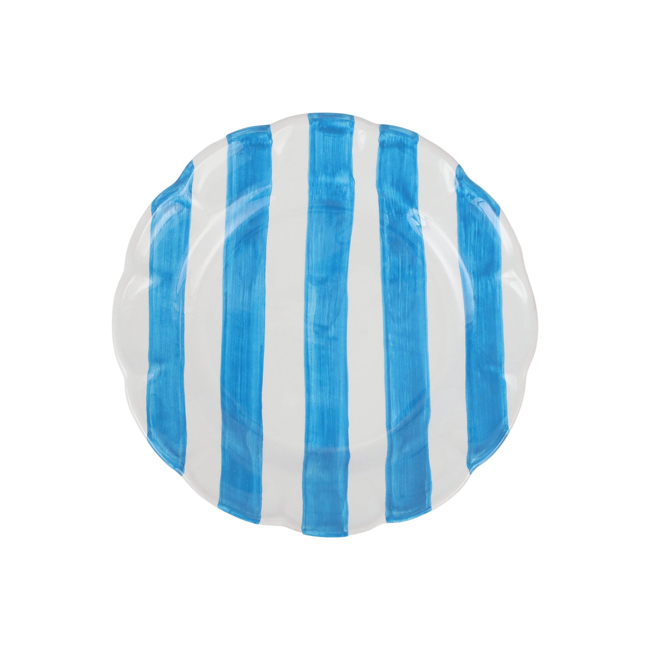 Vietri Amalfitana Aqua Stripe Salad Plate