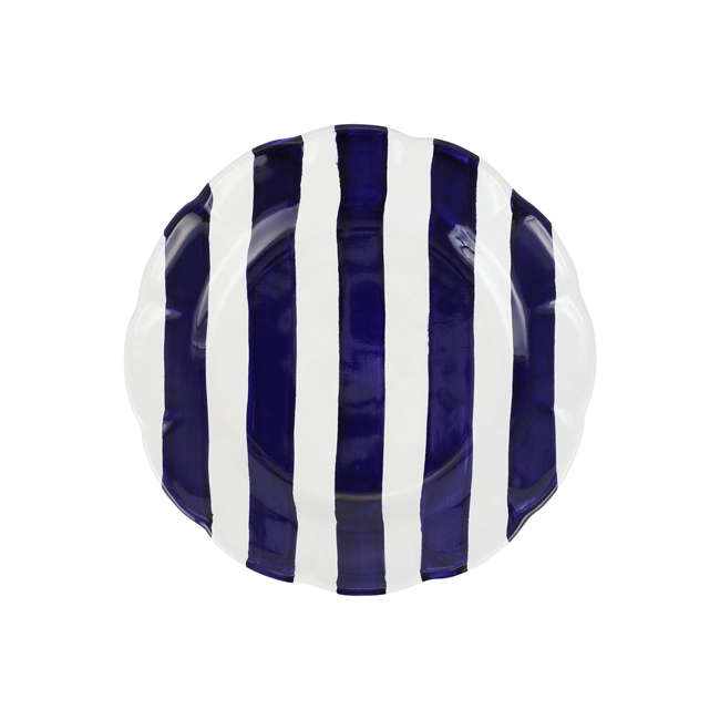 Vietri Amalfitana Cobalt Stripe Salad Plate