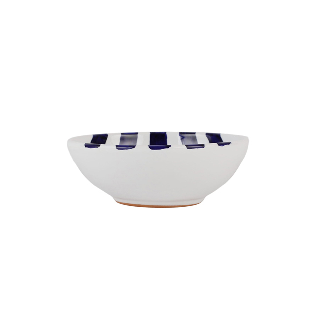 Vietri Amalfitana Cobalt Stripe Cereal Bowl - Side