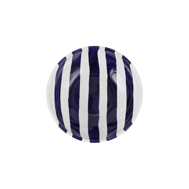 Vietri Amalfitana Cobalt Stripe Cereal Bowl - Top