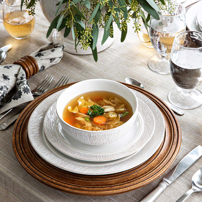 Juliska Blenheim Oak Dessert/Salad Plate | Whitewash place setting