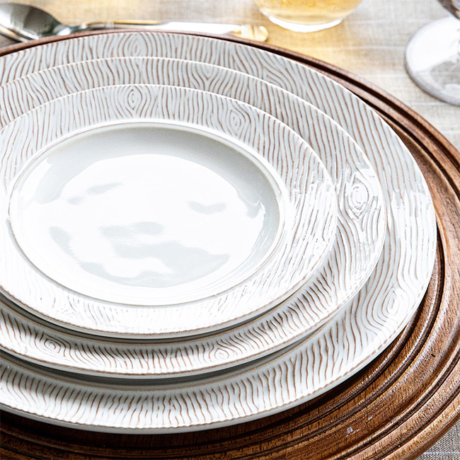 Juliska Blenheim Oak Side/Cocktail Plate | Whitewash with other plates