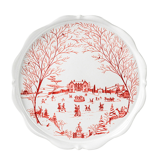 Juliska Country Estate Winter Frolic Cake Stand Top