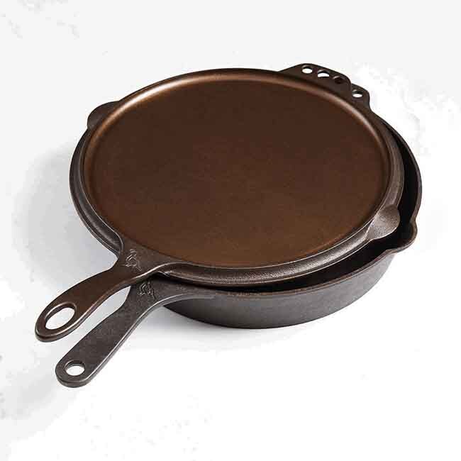 Smithey Ironware No. 12 Cast Iron Flat Top Griddle, 12-Inch with 12-Inch skillet