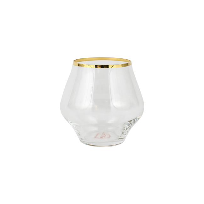 Vietri Contessa Gold Stemless Wine Glass