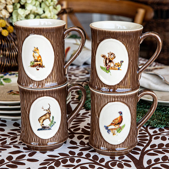 Juliska Forest Walk Animal Mug Assorted Set/4