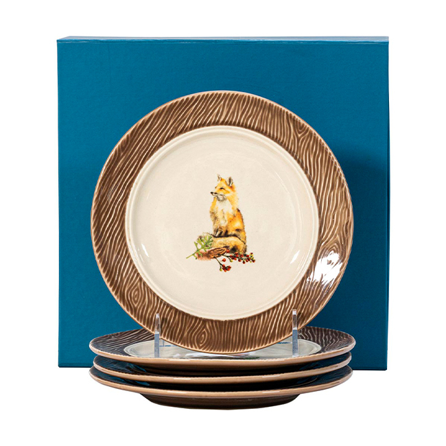 Juliska Forest Walk Side/Cocktail Plate Assorted Set/4