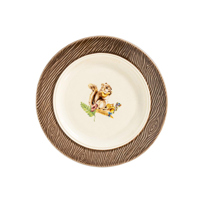 Juliska Forest Walk Side/Cocktail Plate Assorted Set/4 - squirrel