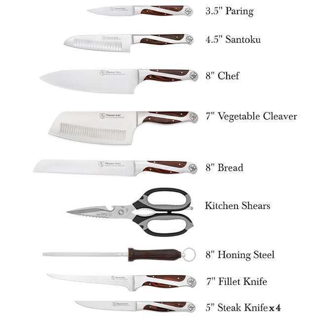 Hammer Stahl 12-Piece Knife & Block Set