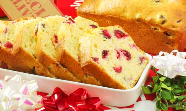 Cranberry-Eggnog Tea Loaves