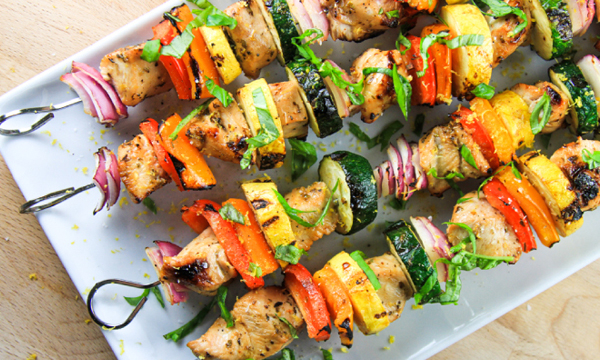 Grilled Chicken Rainbow Kabobs