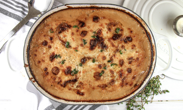 Classic Potato & Caramelized Onion, Gruyère Gratin