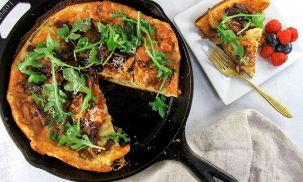 Savory Dutch Baby with Bacon and Caramelized Onions